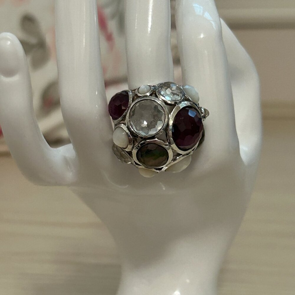 IPPOLITA Mother of Pearl & Quartz Constellation Dome Ring